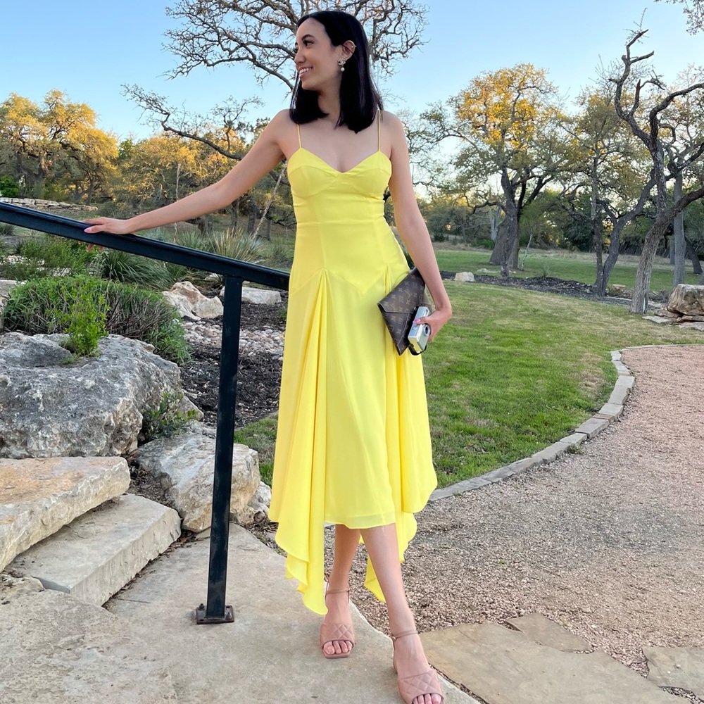 Fame and Partners Dean Handkerchief Dress Lemon Yellow